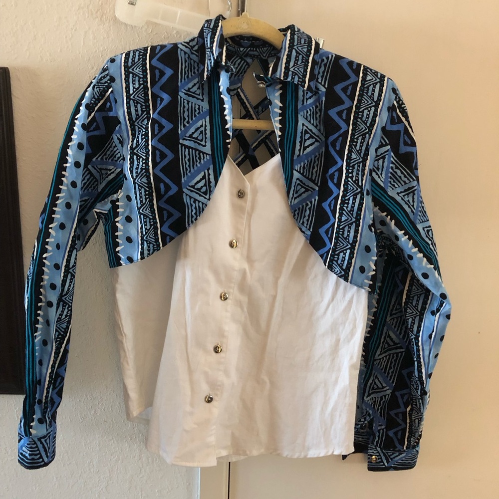 1980s Western Tribal Print Button-Up Shirt- 6A $35 or $30 w/offer